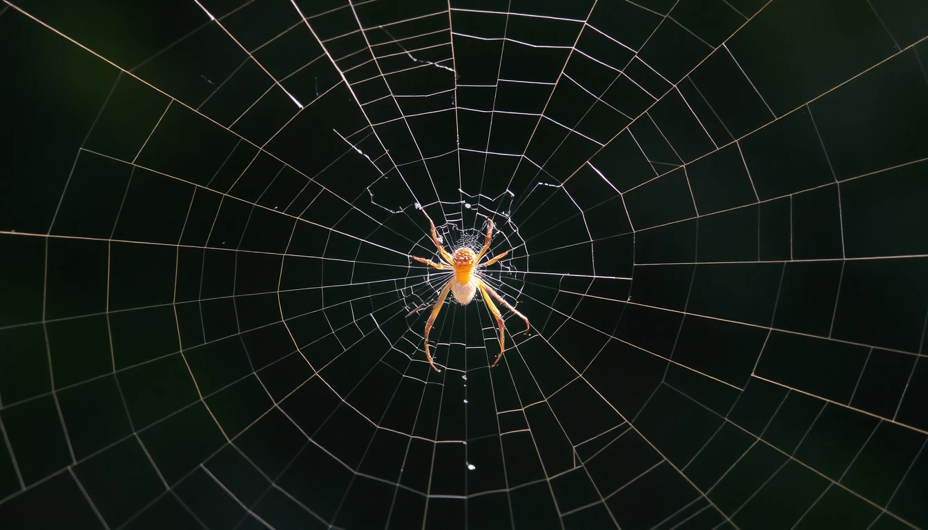 رسم توضيحي لغار ثور مع نسيج العنكبوت على مدخله