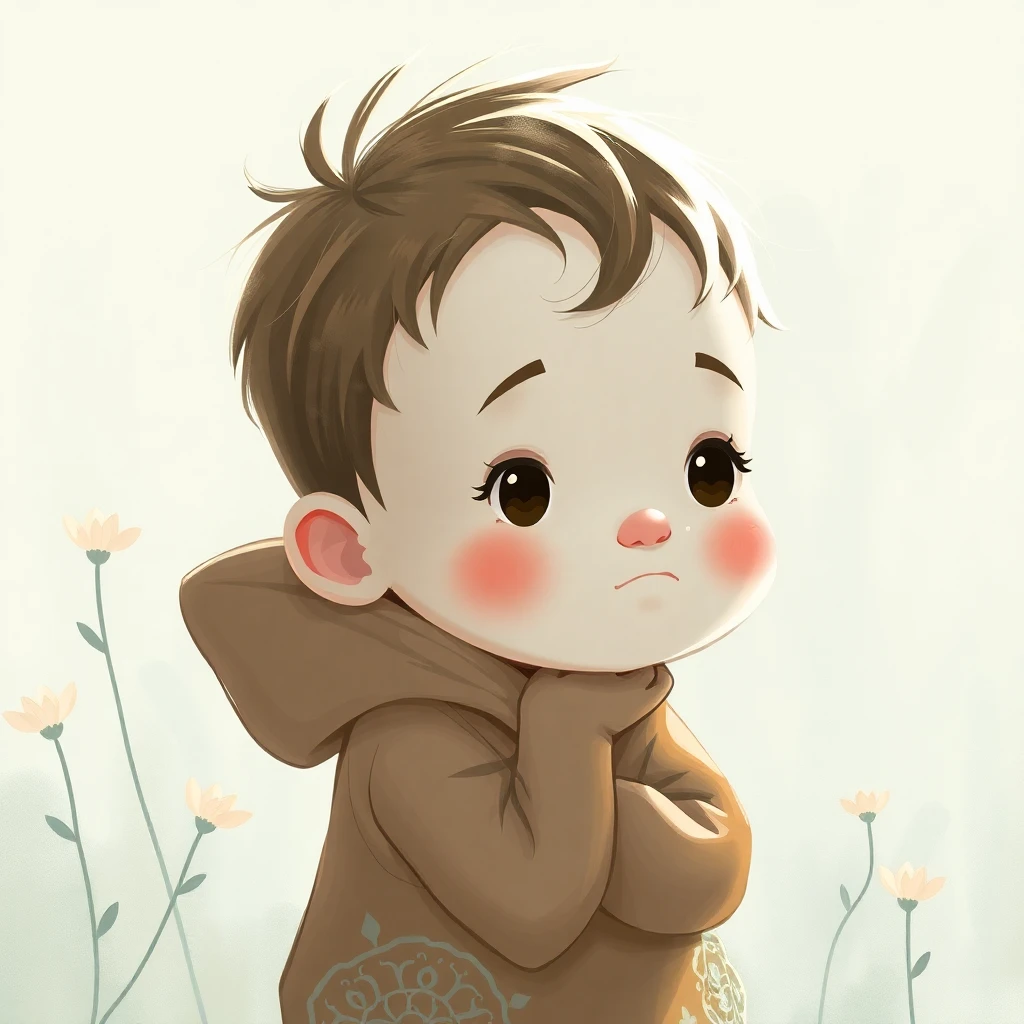 رسم توضيحي لطفل يتعلم الصبر